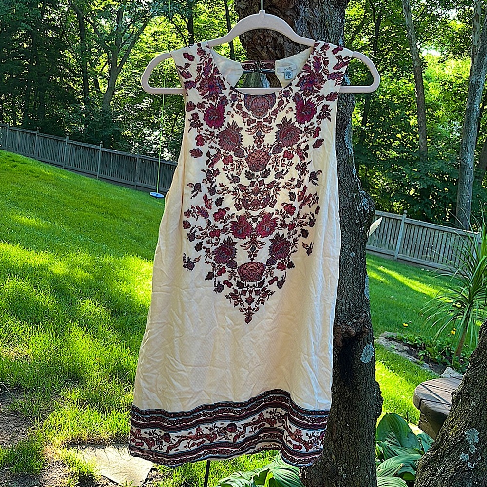 ANTHROPOLOGIE ECOTE BOHO OPEN BACK DRESS L